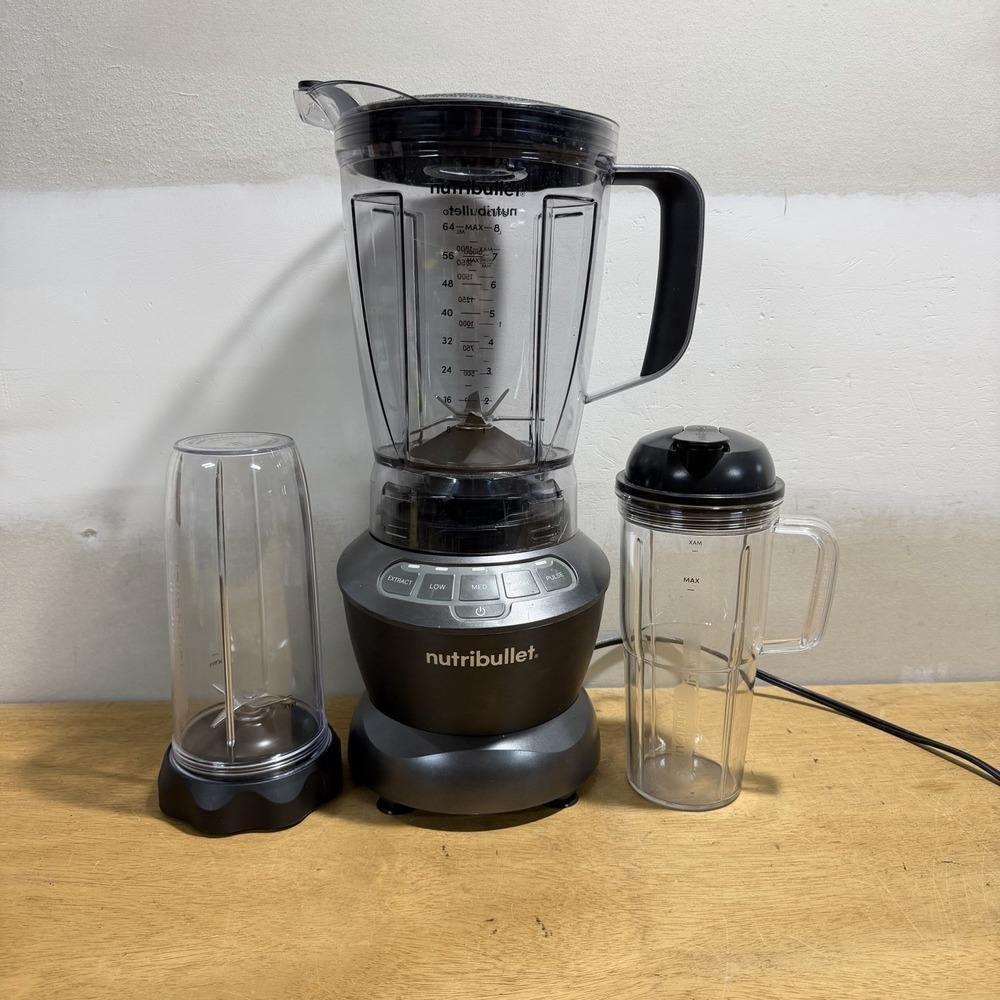 Nutribullet Blender 64 Oz Model NBC-12A Gray 1200 Watt Tested NBC-12A NBF70500P